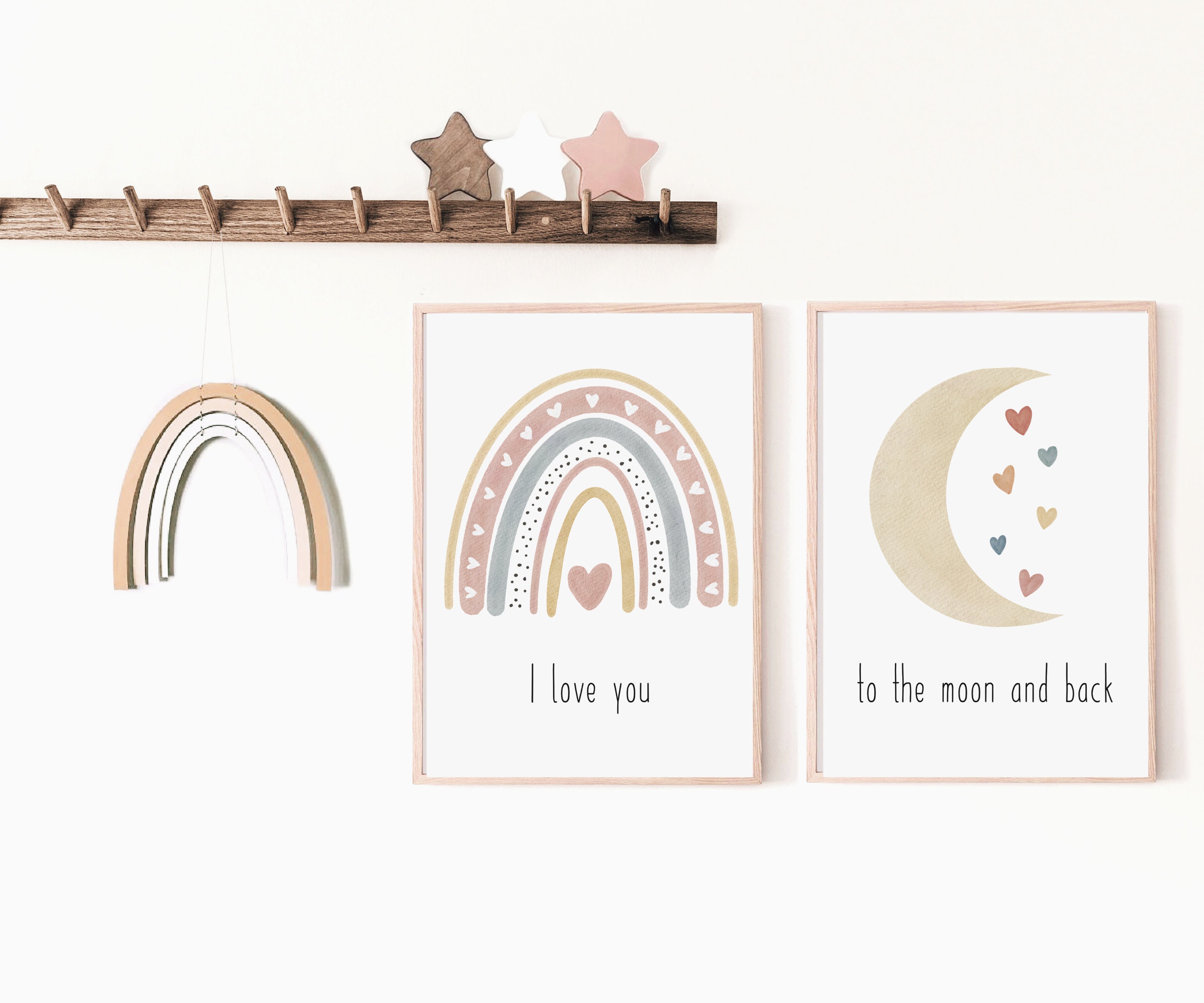Set of 3 Prints Nursery Decor Rainbow Nursery Prints | Etsy