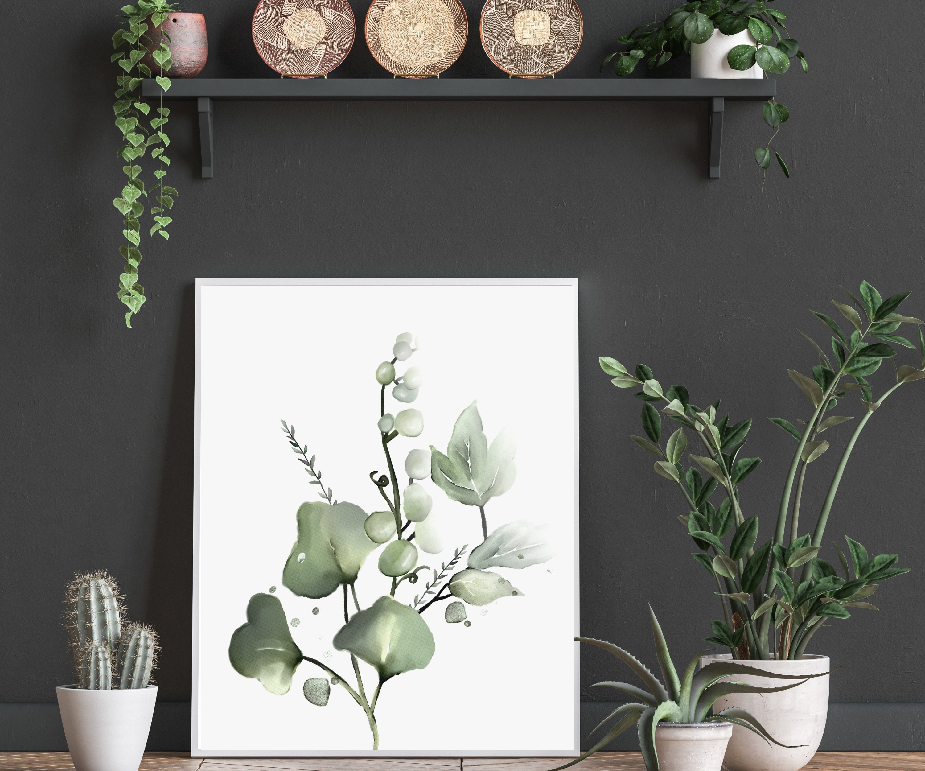 Greenery Printswall Art Decorgreeneryminimalistfarmhouse | Etsy