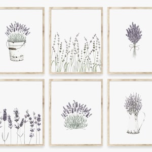 Lavender print, Minimalist flower print set, Wildflower,Farmhouse decor,Wall art, Botanical print, Flower wall art, Plant Print, Eucalyptus