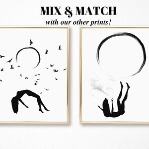 Abstract Print - Black and White Poster - Black Watercolor - Modern Minimalist - Printable Wall Art - Digital Download - Monochrome Print