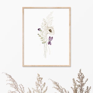 Set of 3 Wildflower Prints - Floral Instant Art - Printable Art - Line ...