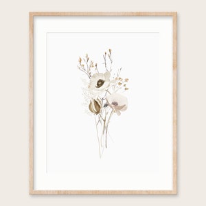 Set of 3 Wildflower Prints - Floral Instant Art - Printable Art - Line ...