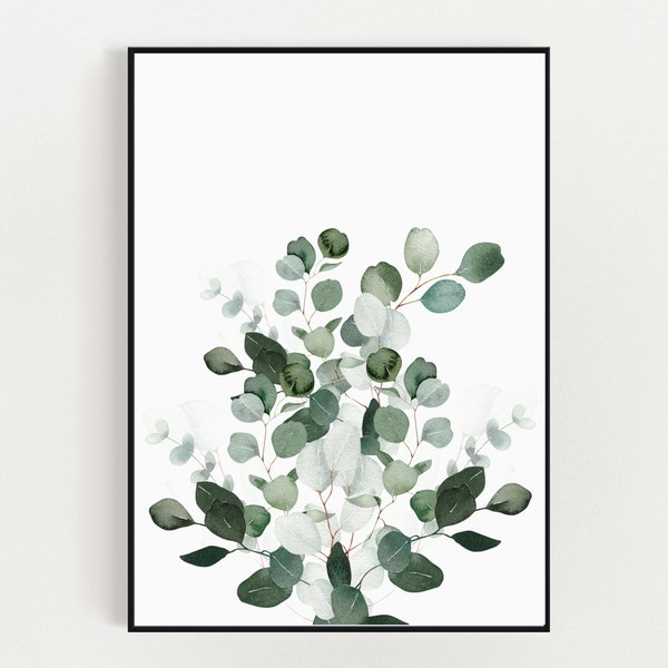 Eukalyptus Aquarell Print: Grüne botanische Wandkunst (Digitaler Download)