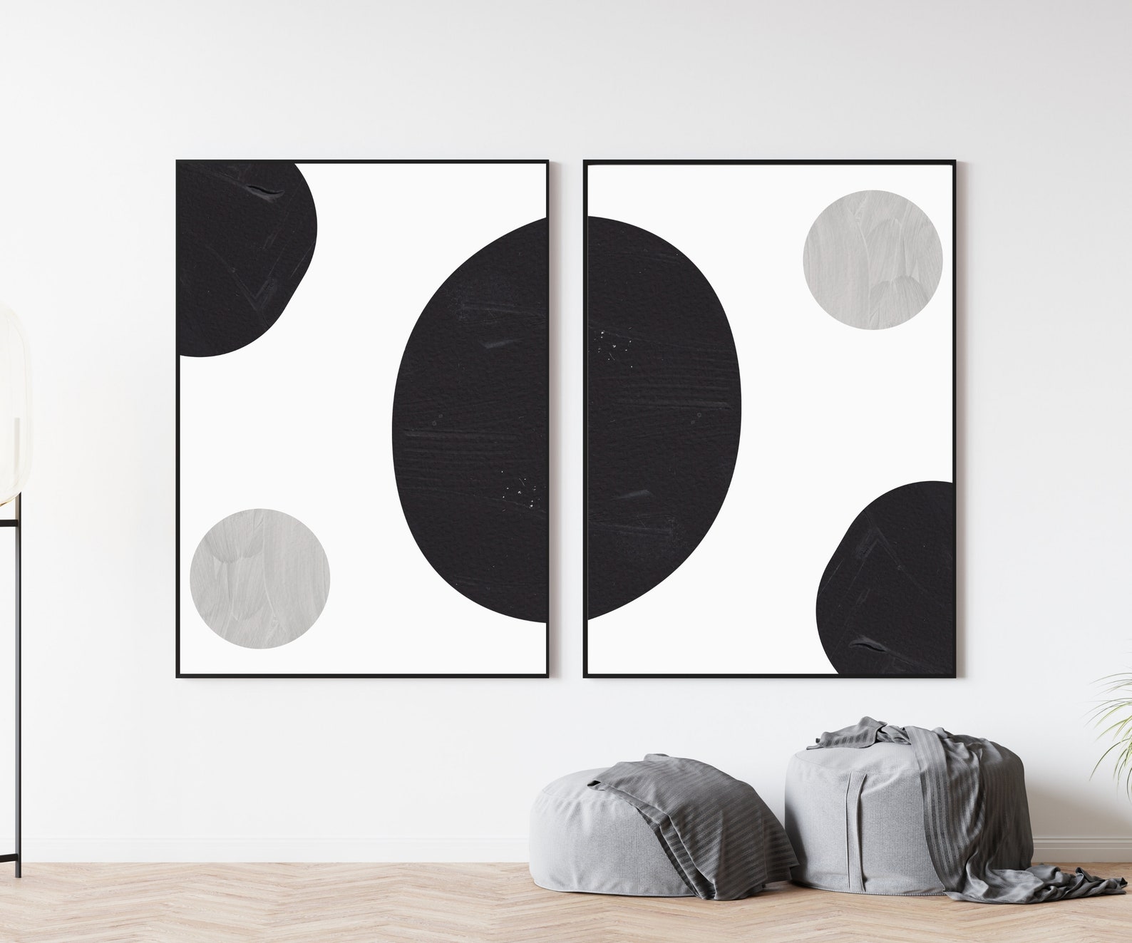 Black and Grey Wall Art Abstract Print Abstract Wall Art Etsy