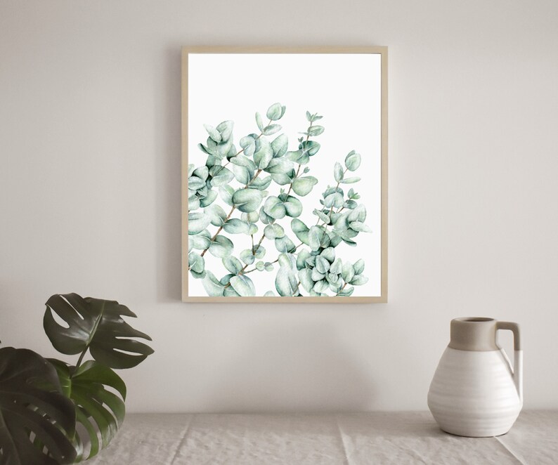 Eucalyptus Print,Wall Art Decor,Greenery,Minimalist,Farmhouse Decor,Home Decor,Botanical Print,Art Print,Herb Print,Printable Wall Decor