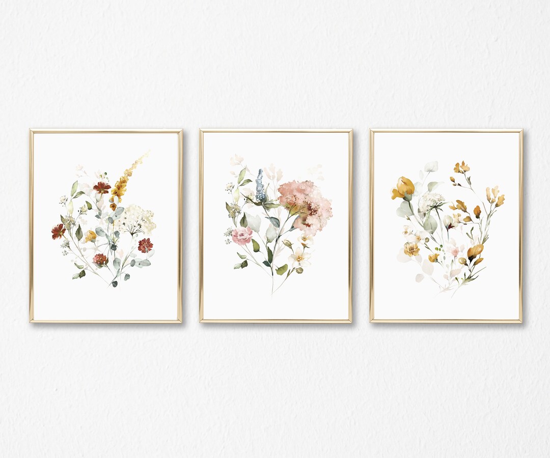 Wildflower Prints Set: Floral Botanical Wall Art (instant Download ...