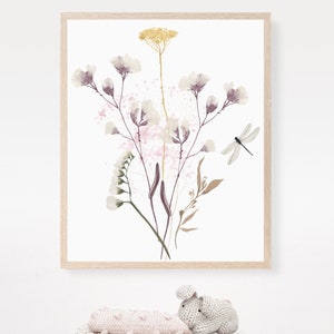 Wildflower Print - Floral Instant Art - Printable Wall Decor - Line art - Floral Wall Art - Botanical Print - INSTANT DOWNLOAD -Flower Print