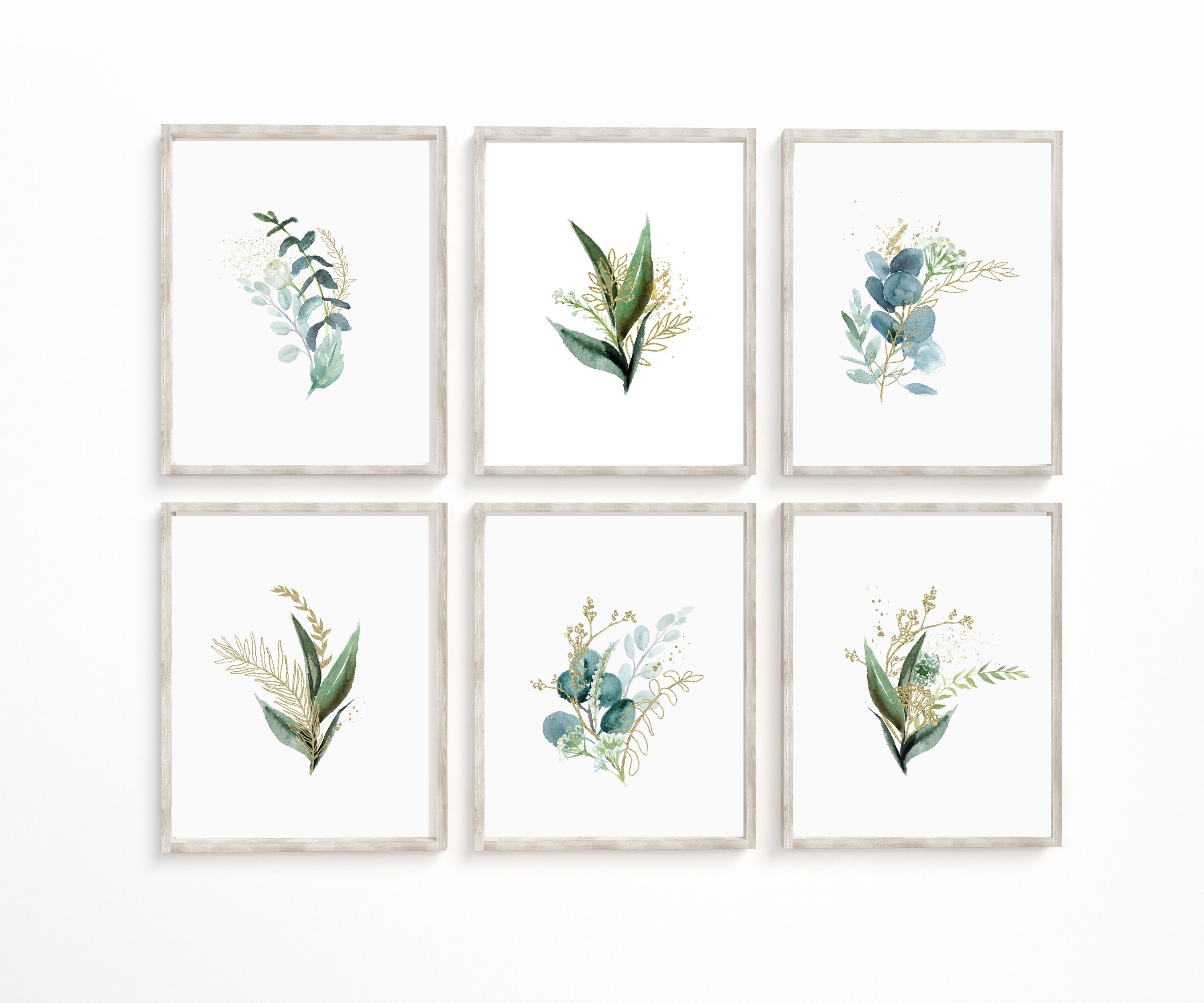 Set of 6 Botanical Prints Minimalist Flower Print | Etsy