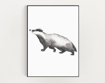 Skunk Print - Woodland Animal Print - Forest Animal Print - Wall Art Prints - Winter Animal Prints - Animal Wall Art - Nursery Wall Art