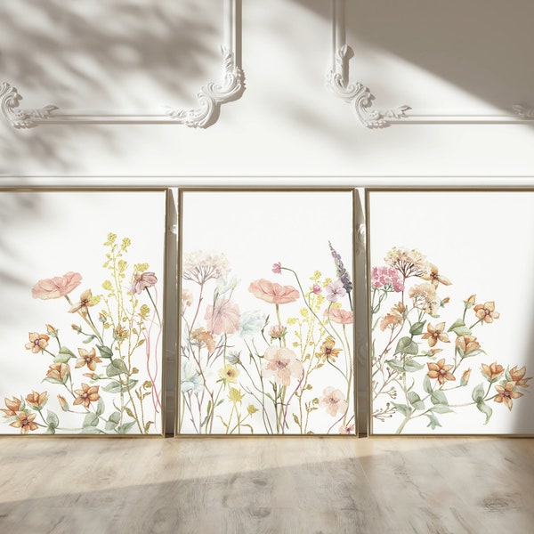 Set van 3 Wildflower Prints - Floral Instant Art - Afdrukbare kunst - Floral Wall Art - Botanische Print - INSTANT DOWNLOAD - Huiscadeau