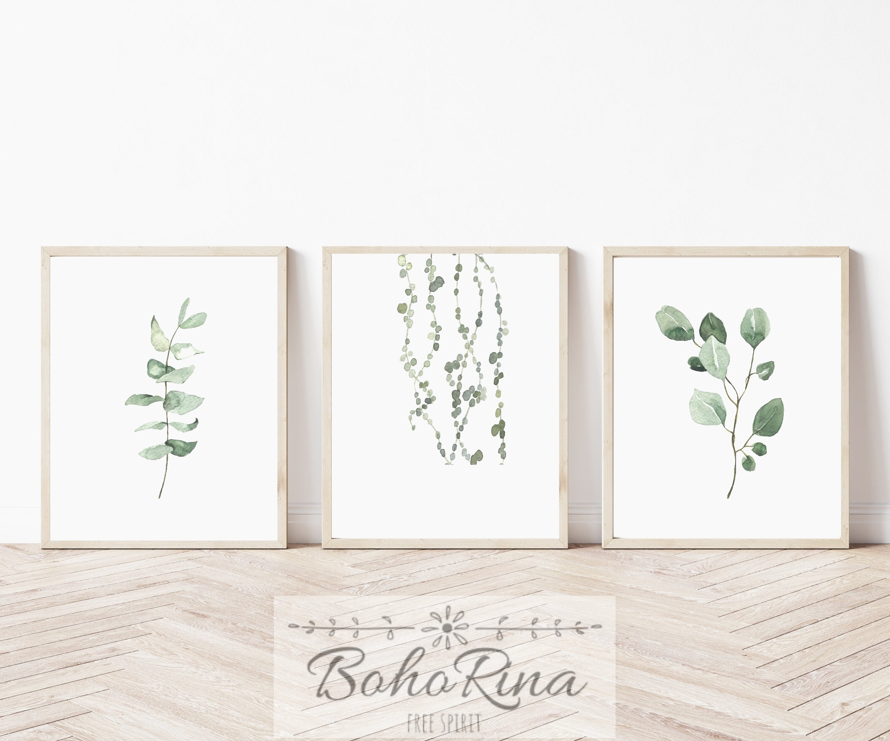 Set van 3 Prints, Wall Art Decor, Groen, Minimalistisch, Boerderij Decor, Home Decor, Botanische Print, Art Print, Lavendel Print, Printable Wall Decor