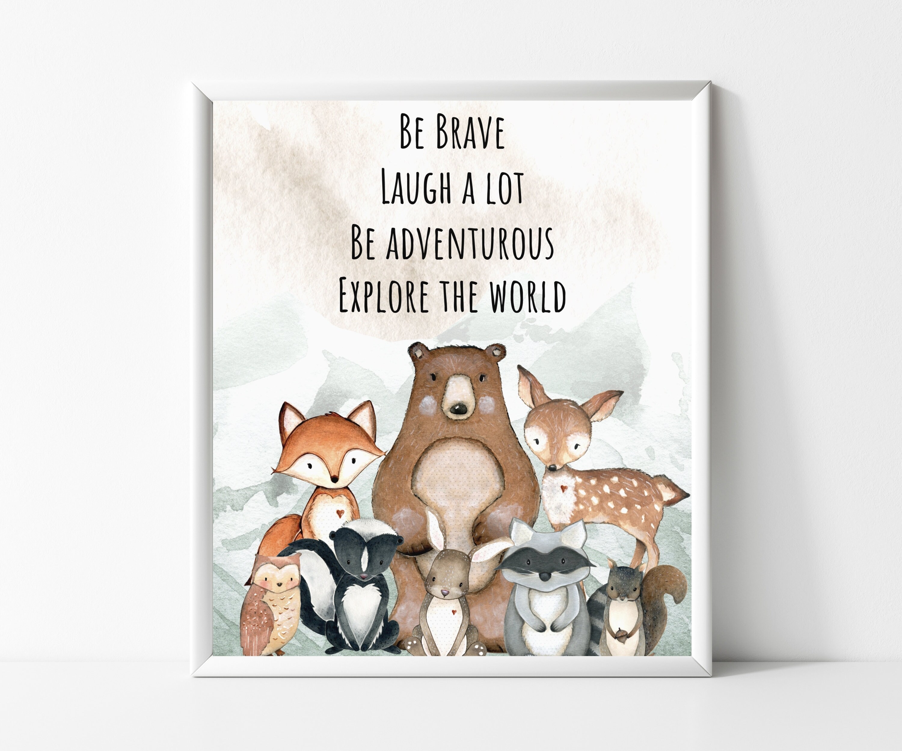 Woodland Animal Nursery Prints Nature Nursery Prints Etsy
