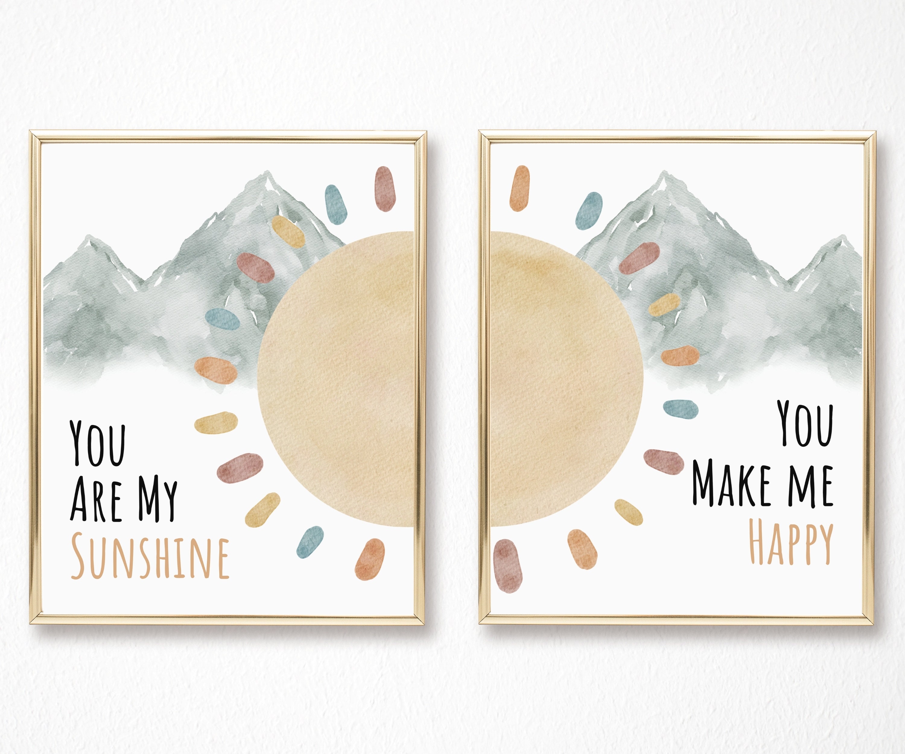 Set of 2 Sun Wall Prints Nursery Wall Art Printable Wall | Etsy
