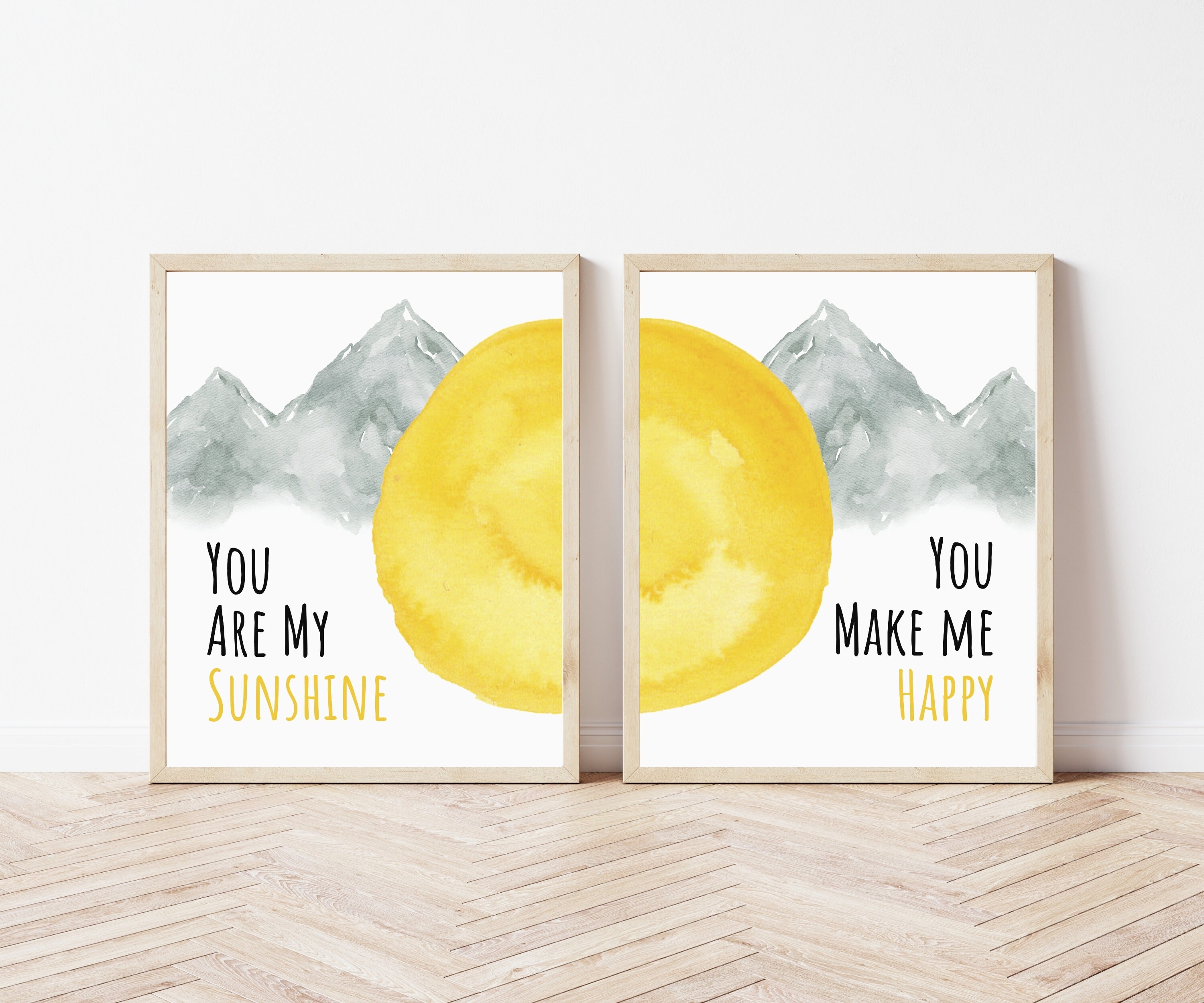 Set of 2 Sun Wall Prints Nursery Wall Art Printable Wall Etsy