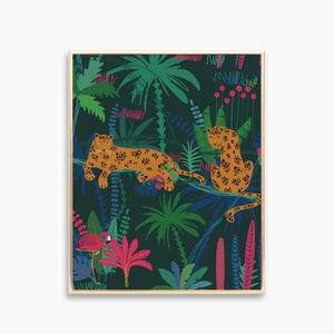 Leopard Print Botanical Print Jungle Safari Nursery Wall Art Botanical ...