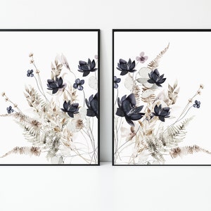 Set of 2 Wildflower Prints - Floral Instant Art - Printable Art - Floral Wall Art - Botanical Print - INSTANT DOWNLOAD - House Gift - Flower