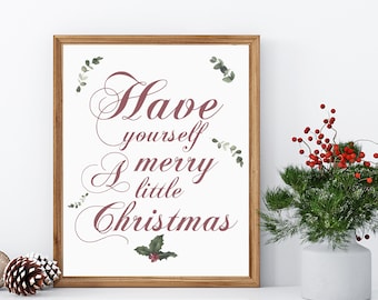 Merry Christmas Printable Art: Holiday Wall Decor (Instant Download)