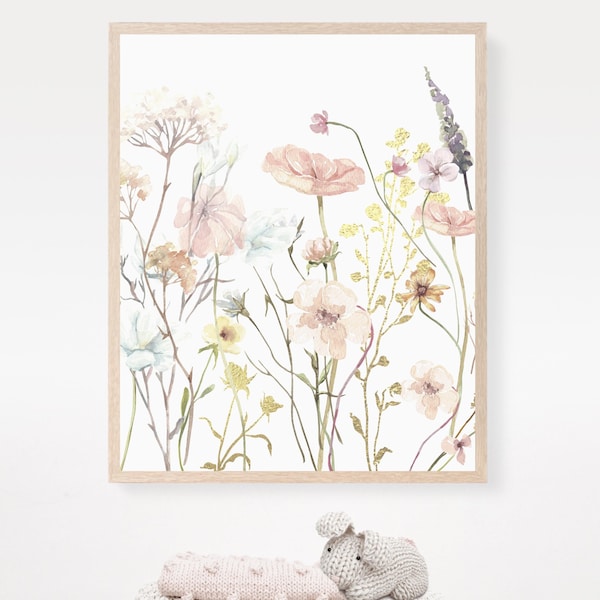 Wildflower Print - Floral Instant Art - Printable Art - Floral Wall Art - Botanical Print - Housewarming Gift - Floral Home Decor - Instant