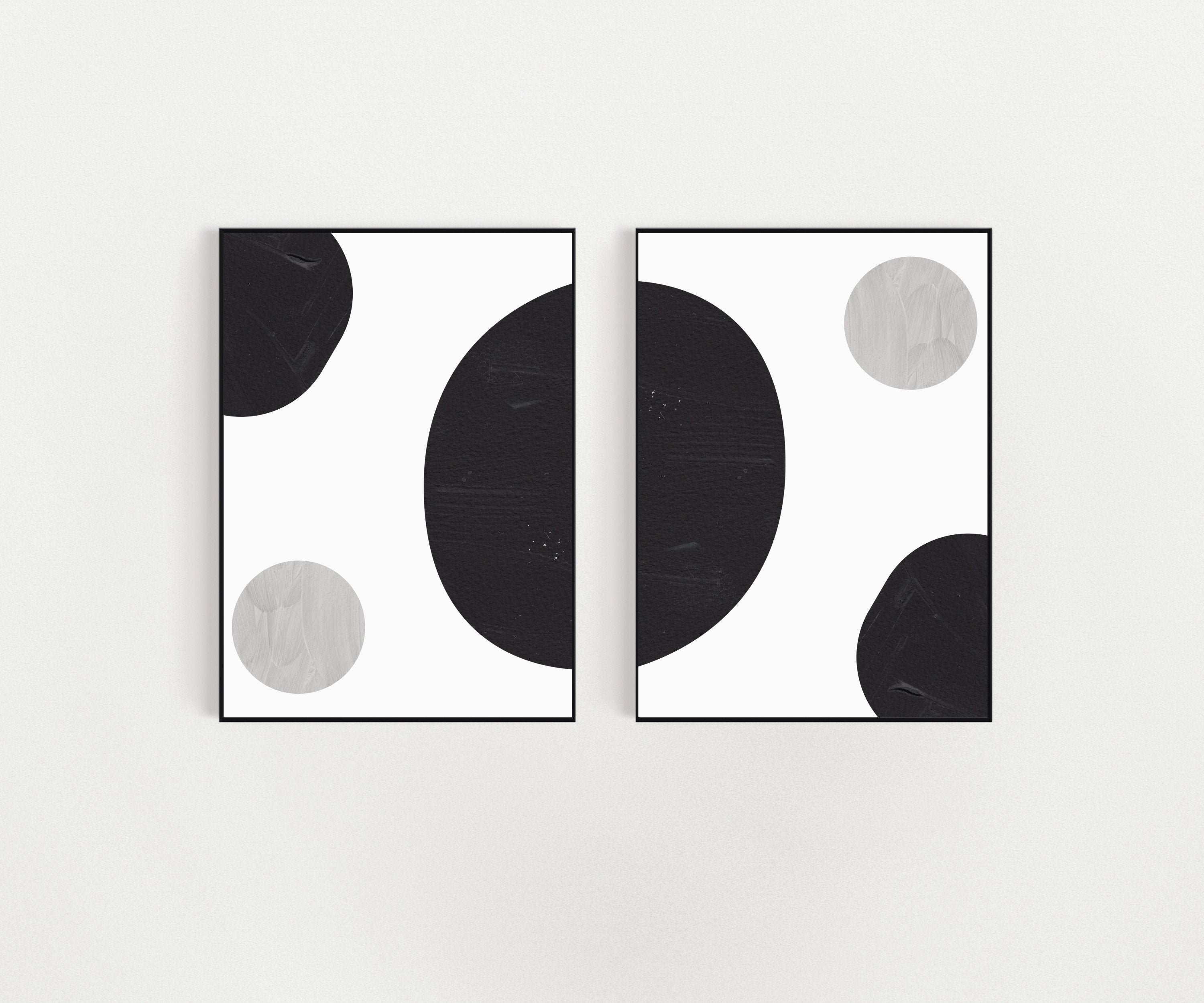 Black and Grey Wall Art Abstract Print Abstract Wall Art Etsy