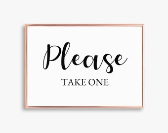 Wedding Sign - Please Take One Sign Printable - Wedding Printable - Wedding Welcome Sign - Party Sign - Wedding Decor - Reception Sign