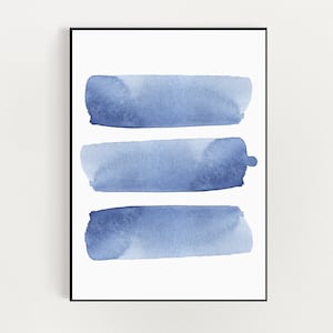 Abstrakter Druck - Marineblaues Poster - Blaues Aquarell - Modernes Bauernhaus - Druckbare Wandkunst - Digitaler Download - Blauer Druck - Wand Kunst Druck