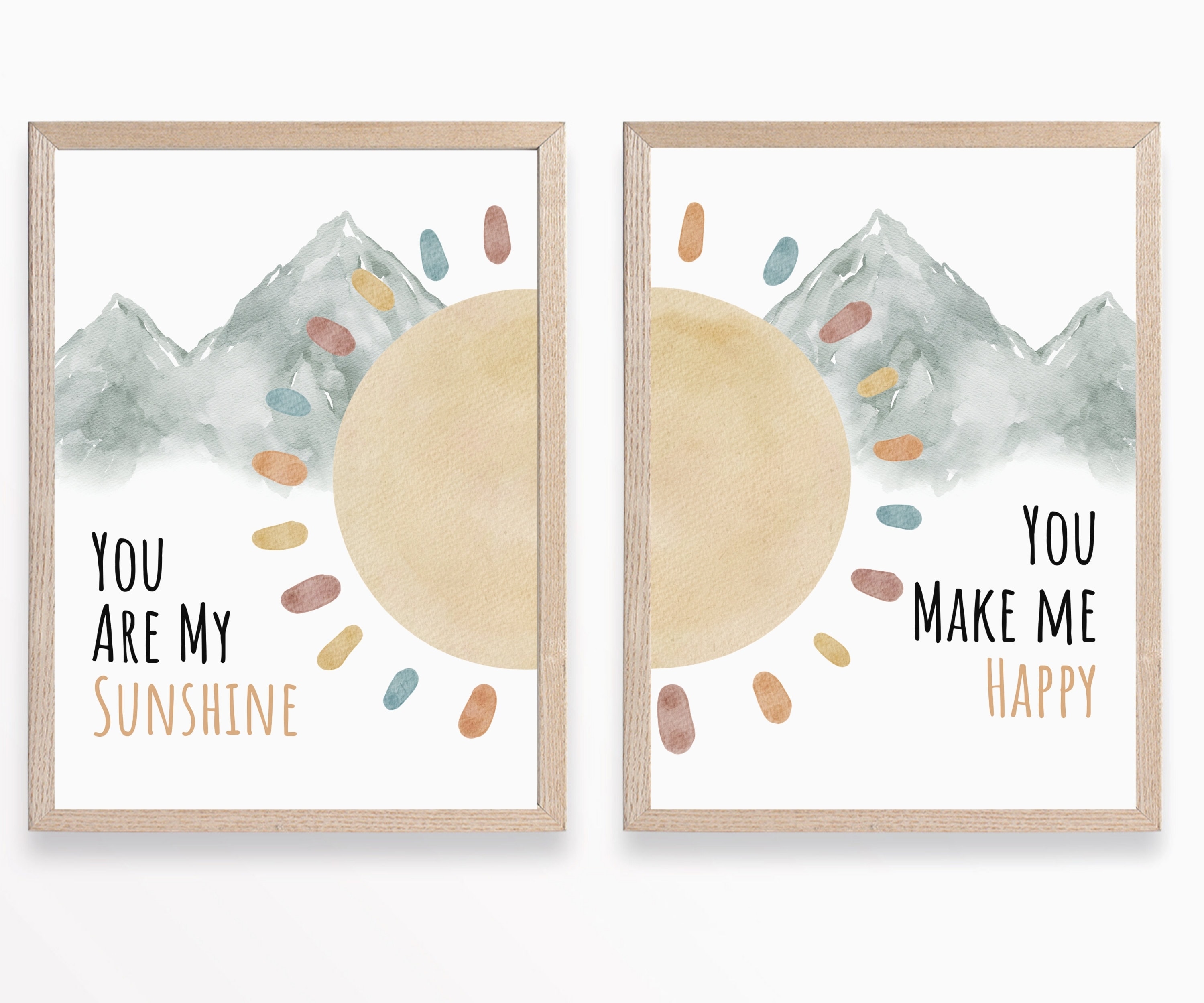 Set of 2 Sun Wall Prints Nursery Wall Art Printable Wall | Etsy