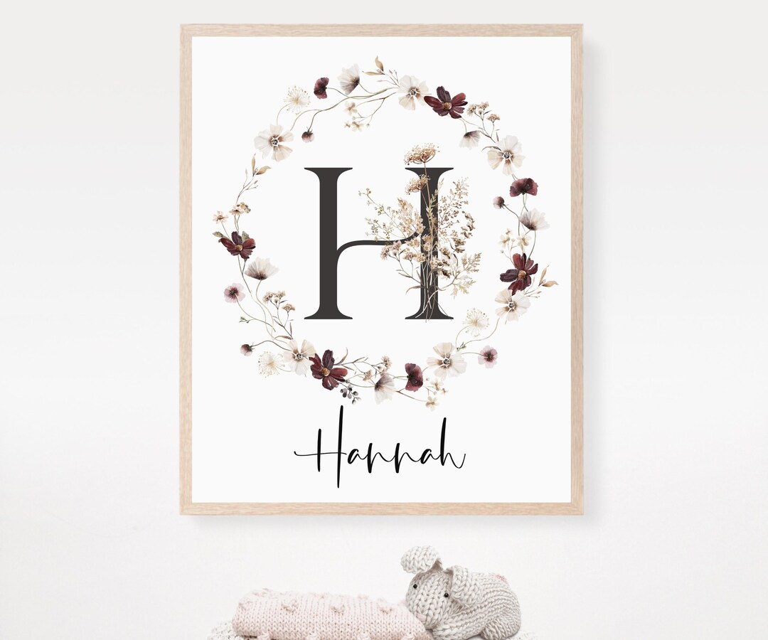 Personalized Wildflower Initial Nursery Print (digital Download) - Etsy
