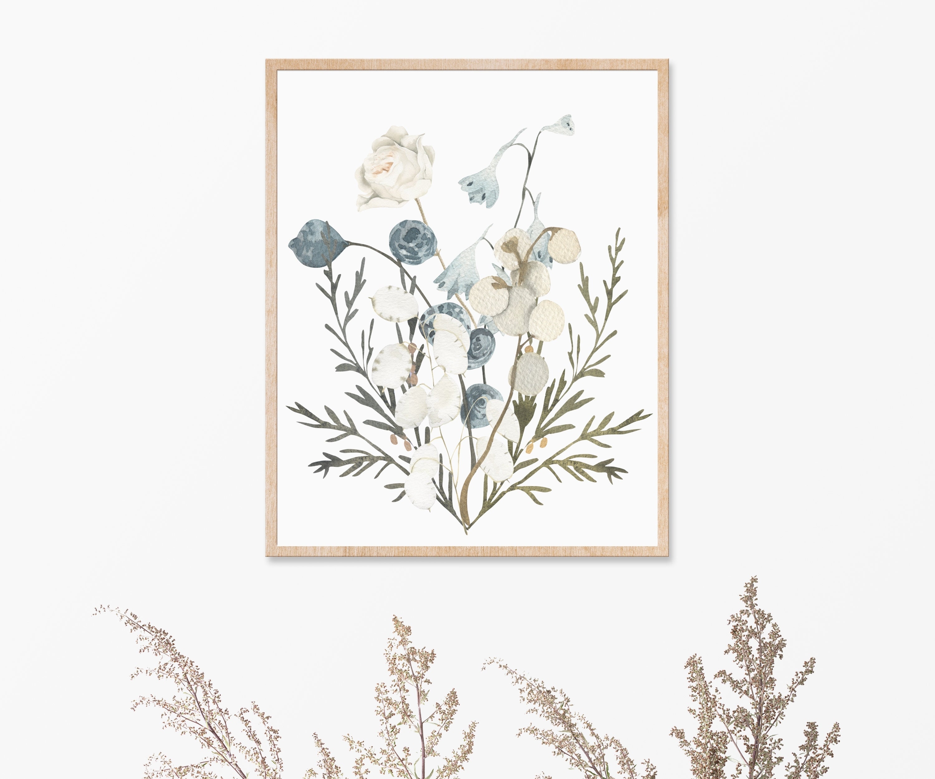 Wildflower Line Art Print: Boho Floral Wall Decor (digital Download) - Etsy