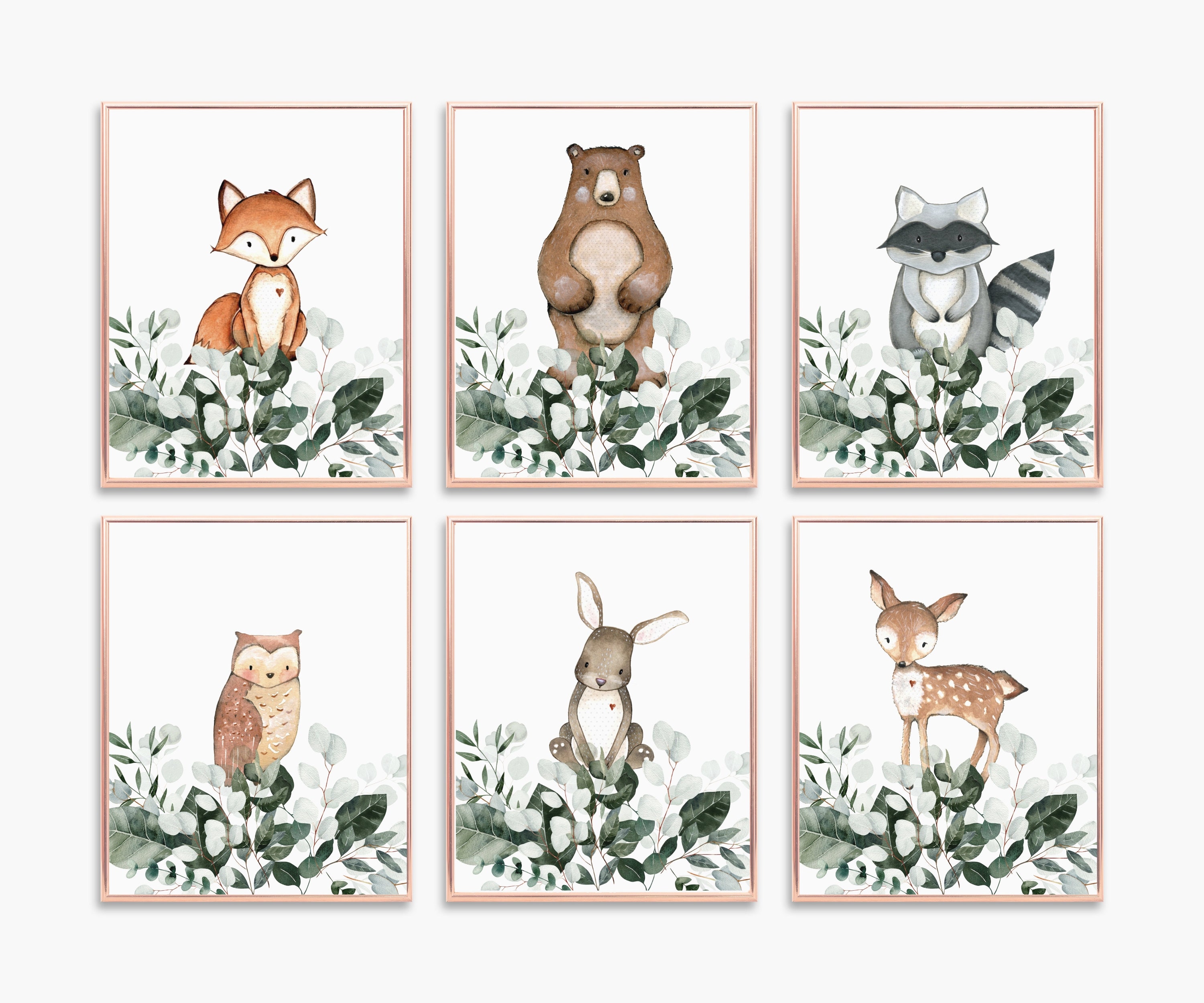 Watercolor Woodland Animal Prints: Baby Nursery Decor (digital Download ...