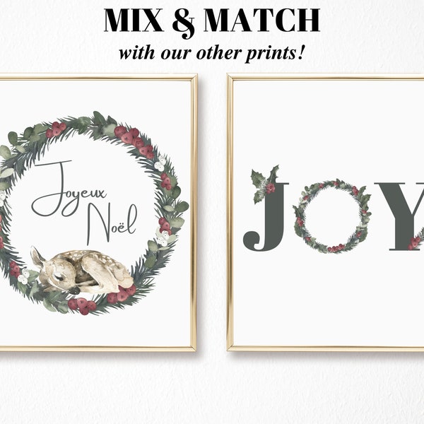 Joyeux Noel Print - Christmas Wall Art - Christmas printable - Christmas decor - Winter Decor - Holiday Printable - Christmas Instant Art