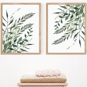 Eucalyptus Watercolor Print: Minimalist Greenery Wall Art (Digital Download)