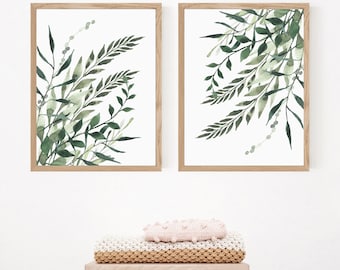 Eucalyptus Watercolor Print: Minimalist Greenery Wall Art (Digital Download)