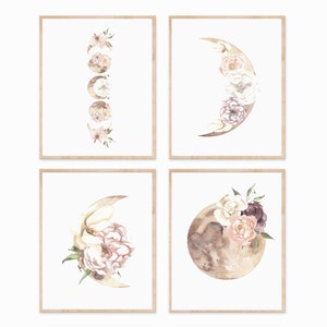 Lunar phase moon print, Home Decor, Nursery Poster, Printable Wall Art, Moon Gift, Lunar Poster, Celestial Decor, Astronomy Print, Zodiac