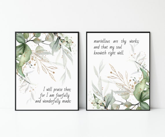Bible Verse Printable Psalm 139:14 Scripture Wall Art - Etsy