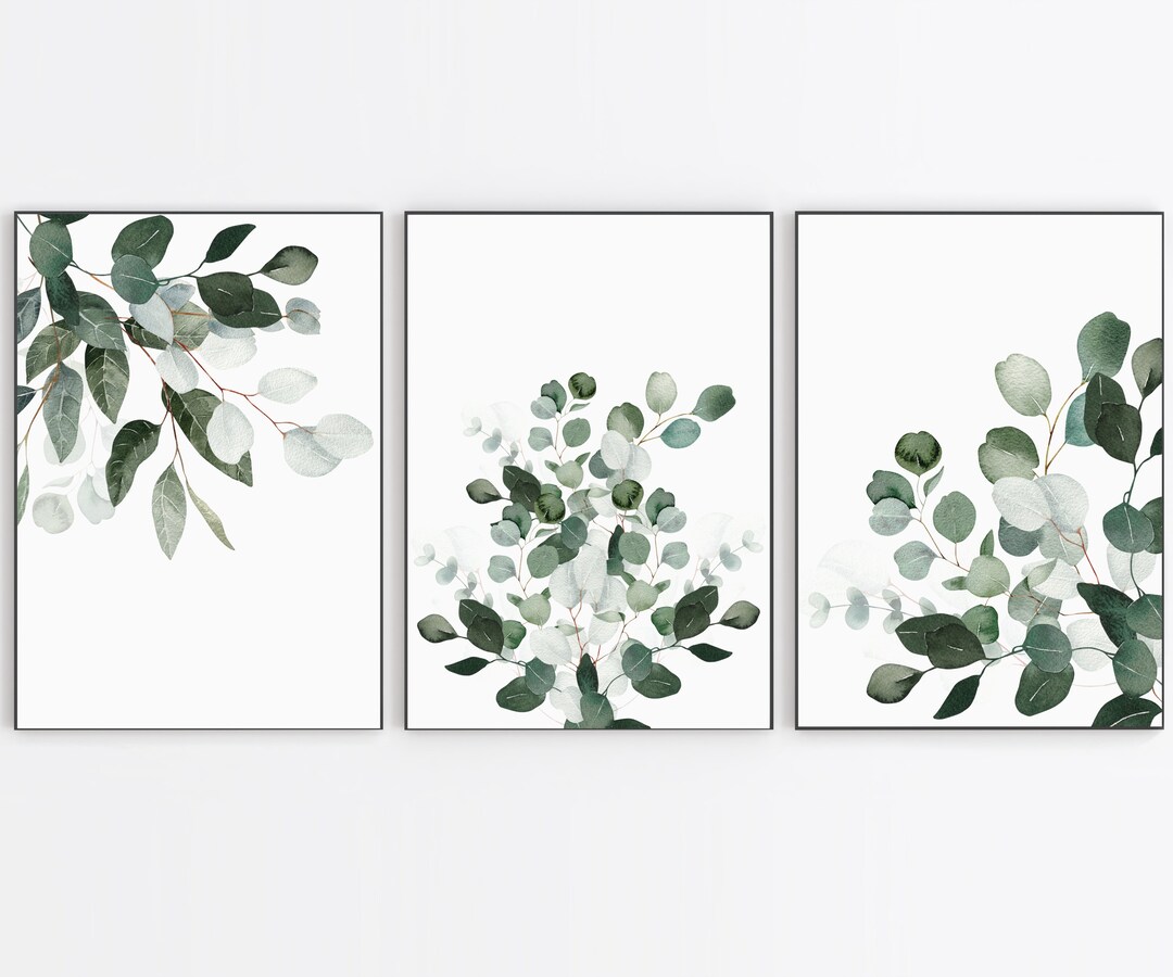 Set of 3 Greenery Prints Botanical Wall Art Farmhouse Decor Home Decor