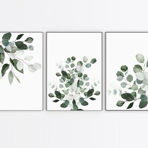 Set of 3 Greenery Prints - Botanical Wall Art - Farmhouse Decor - Home Decor - Botanical Art Print - Plant Prints