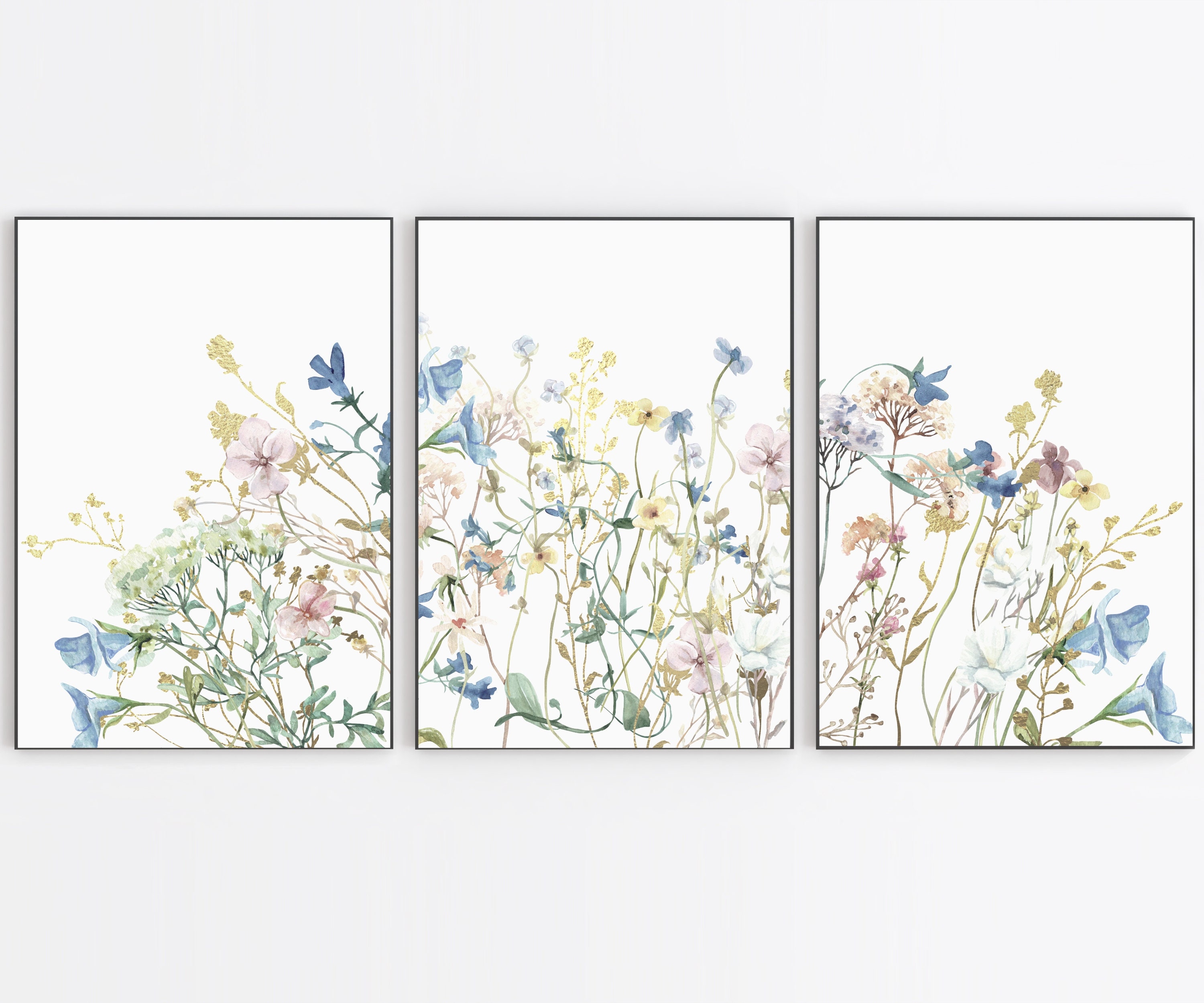 Wildflower Prints Set: Boho Floral Wall Art (instant Download) - Etsy