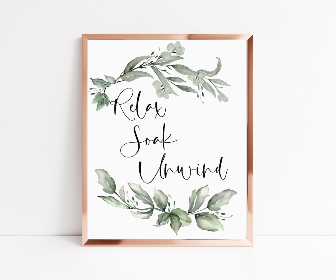 Greenery Bathroom Print Bathroom Decor Tropical Bathroom Etsy