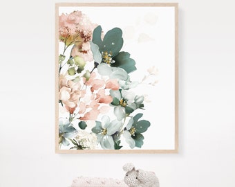 Floral Garden Print: Watercolor Botanical Wall Art (Digital Download)