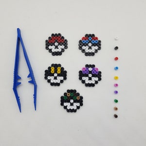 Perles de repassage Hama Pokémon Mini Poké Balls de 1re génération Anime Aimants image 7