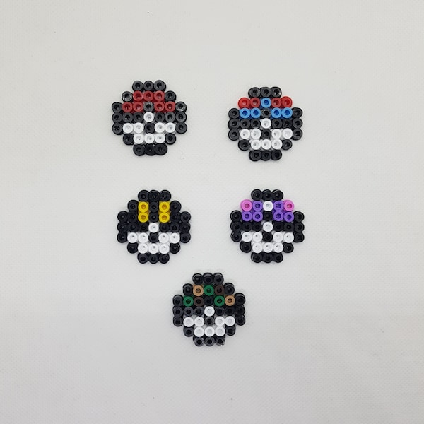 Perles de repassage Hama | Pokémon | Mini Poké Balls de 1re génération | Anime | Aimants