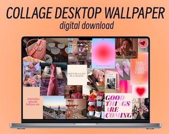 Collage Laptop Wallpaper, Aesthetic Cool Girl Collage, Pink Collage, Desktop Wallpaper | CoolGirlxDesigns
