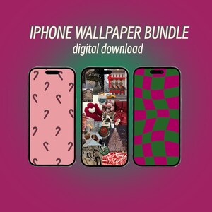 Christmas Phone Wallpaper Bundle, Collage Wallpaper, Three Wallpapers, Bundle, Festive, Aesthetic Wallpaper, iPhone, Xmas, Winter, Cosy