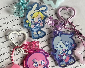 Adventure Time: Chibi School! Fiona, Marceline, Bubblegum | Acrylic Keychain | Cartoon Fan Gift