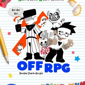 OFF RPG: The Batter, The Judge, Zacharie (6-7 cm / 2,3-2,7 pulgadas) / Llavero acrílico / Regalo para fanáticos de los dibujos animados y los juegos