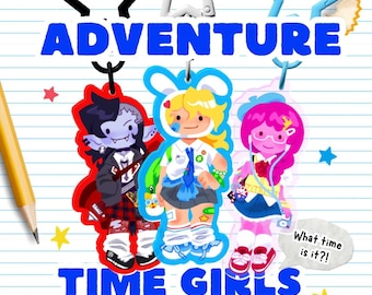 Adventure Time: School Time! Fiona, Marceline, Bubblegum | Lineless Acrylic Keychain | Cartoon Fan Gift