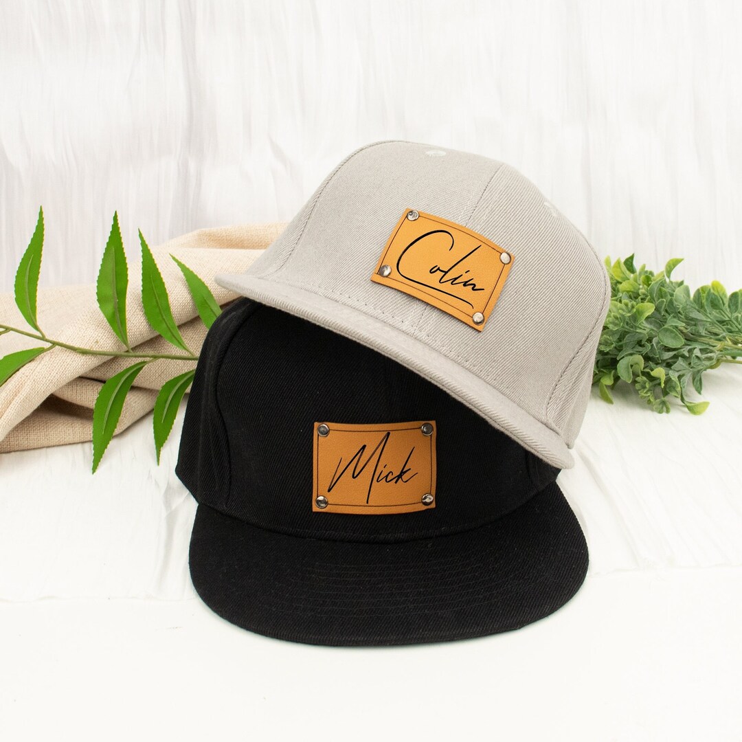 Personalized Leather Patch Hat,custom Name Adult Caps,trucker Hats