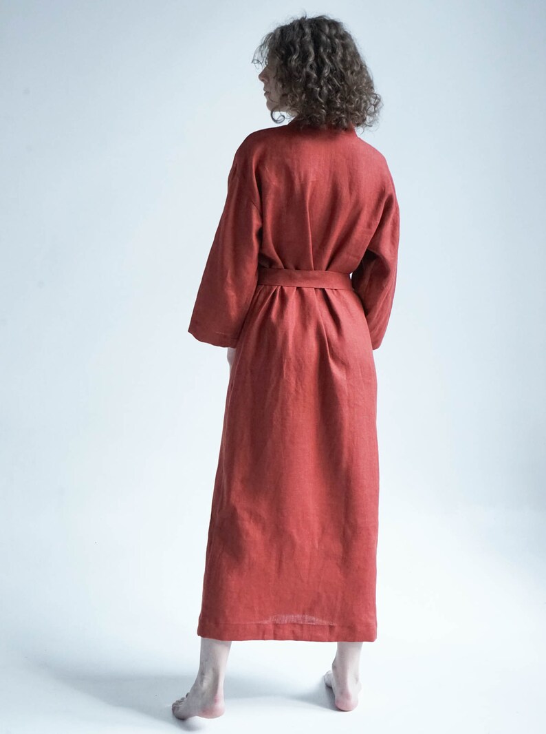 Plus size robe Long robe, Linen robe Linen kimono