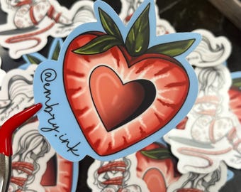 Strawberry stickers / tattoo stickers