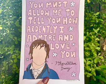 Mr Darcy A5 Print Pride & Prejudice, Jane Austen